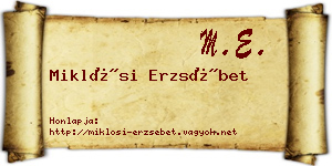 Miklósi Erzsébet névjegykártya