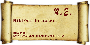 Miklósi Erzsébet névjegykártya